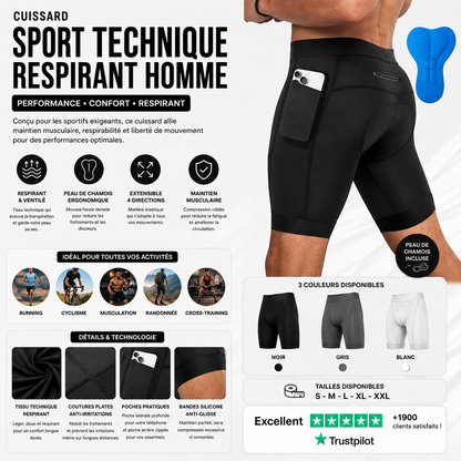 Pantalón corto deportivo técnico transpirable para hombre