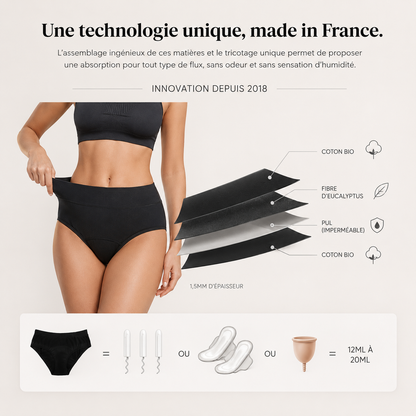 Culotte menstruelle flux abondant & protection 4 couches