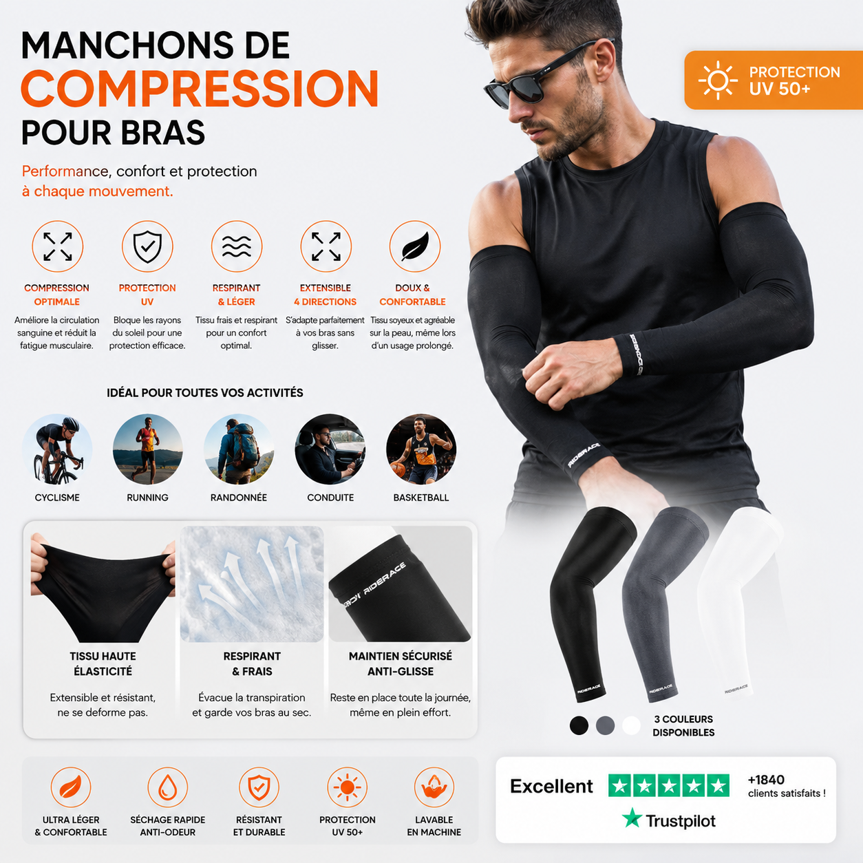 Manchons de  compression  pour bras