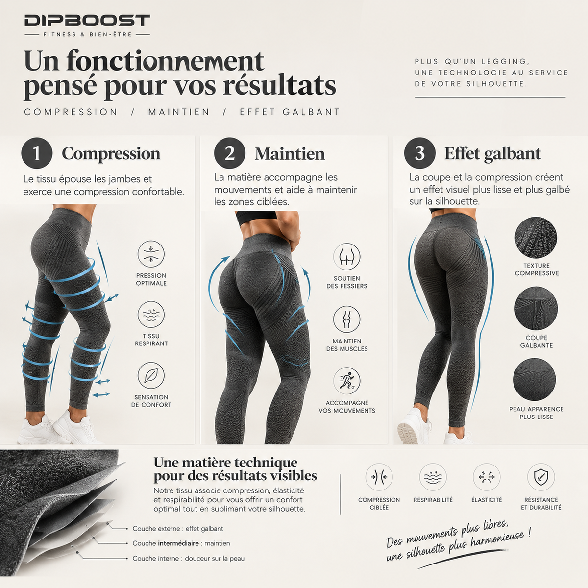 3D-antizellulitische Legging