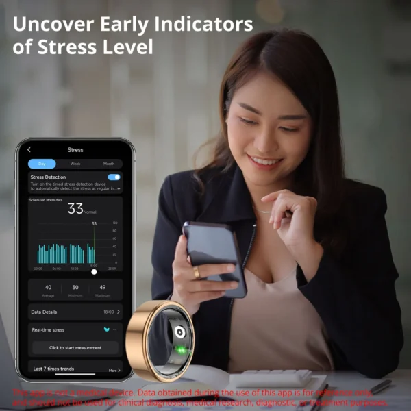 2024 colmi r02 smart ring with charging case for men women, battery life, 39 days, health monitor, 5atm waterproof