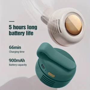 mini ventilateur électrique silencieux portable sans pales, ventilateur de taille suspendu réglable à 3 vitesses, ventilateur à corps rotatif, adapté à l'extérieur