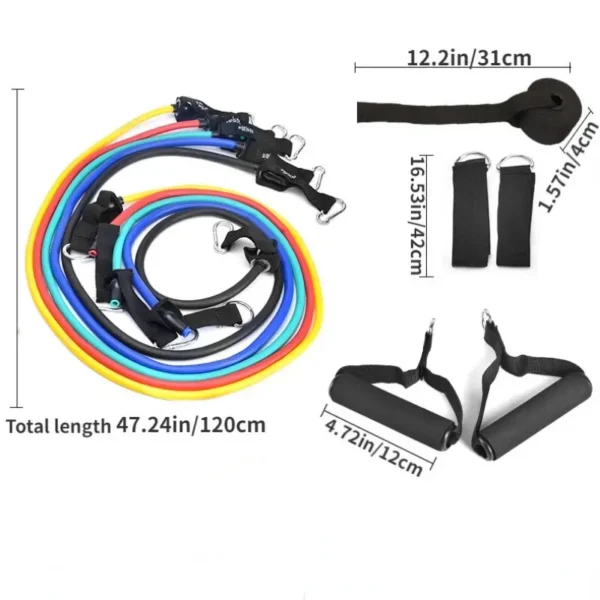 corde de tension de fitness multifonction, 5 tubes élastiques, extracteur de pédale de yoga, bande de résistance, corde de tension pour étirements, entraînement de l'abdomen