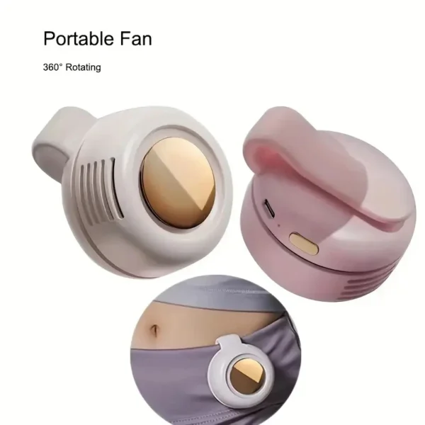 mini ventilateur électrique silencieux portable sans pales, ventilateur de taille suspendu réglable à 3 vitesses, ventilateur à corps rotatif, adapté à l'extérieur