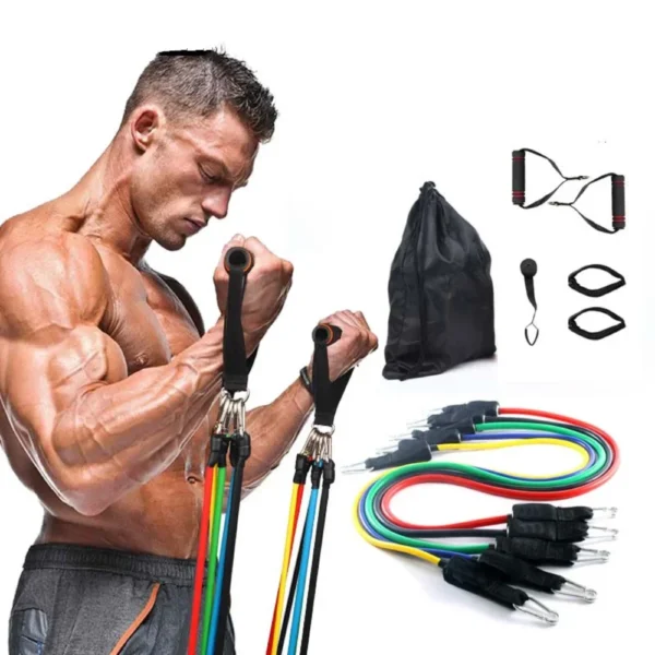 corde de tension de fitness multifonction, 5 tubes élastiques, extracteur de pédale de yoga, bande de résistance, corde de tension pour étirements, entraînement de l'abdomen