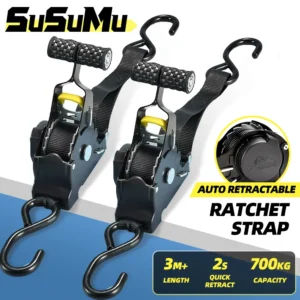 sangles automobiles pour bande de chargement, ceintures rétractables pour charge, sangle de bagage, tendeur à cliquet pour motos, sangle à cliquet pour voiture