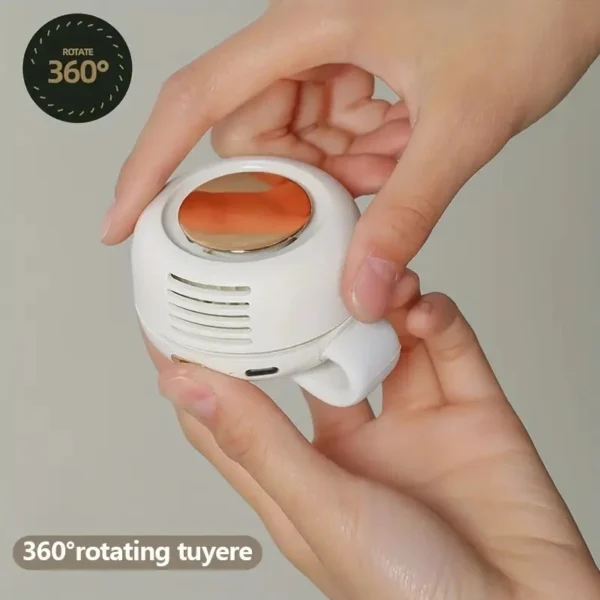 mini ventilateur électrique silencieux portable sans pales, ventilateur de taille suspendu réglable à 3 vitesses, ventilateur à corps rotatif, adapté à l'extérieur