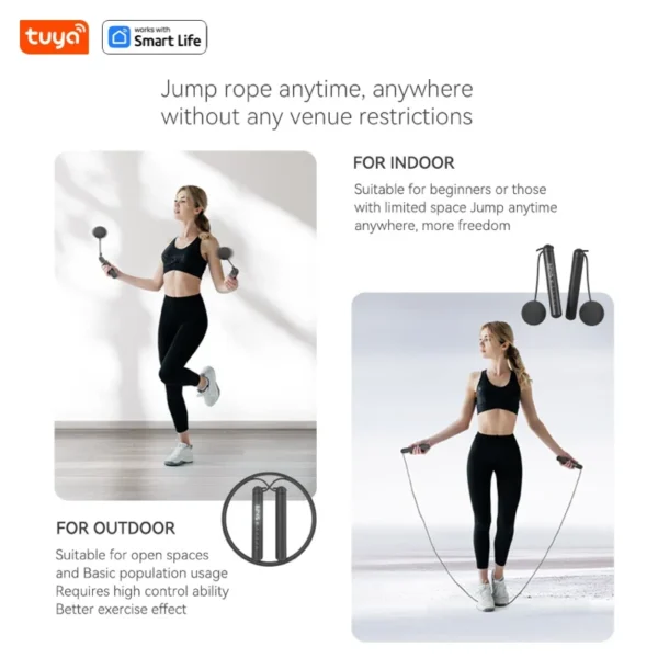 corde à sauter intelligente tuya, analyse des données app, cordes à sauter d'entraînement pour la salle de sport à domicile, crossfit, compteur de corde à sauter pour l'exercice pour hommes, femmes